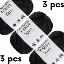 100克/300克新款金属色布条，闪亮厚实针织仿皮，适用于DIY包包、银线、钩编包、钩编垫、工艺纱线 - 多色-3pcs - 查看 17