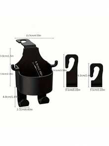 1/2 件多功能汽车后座整理挂钩，带集成杯架，优质二合一车辆头枕挂钩，用于放置钱包、杂货和饮料，公路旅行和日常通勤必备内饰配件，耐用且节省空间的设计，非常适合秋冬旅行，假日季节必备品。 - 彩色 - 查看 6