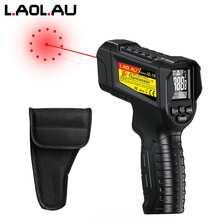 L.A.OL.A.U 1 件手持式工业红外测温仪，激光测温枪，-50~800°C/-58°F~1472°F 范围，高精度，测量不同材料表面温度，带高低温报警，℃/°F 切换，适用于工业/家电/维修/车辆/厨房 - 黑色 - 查看 10