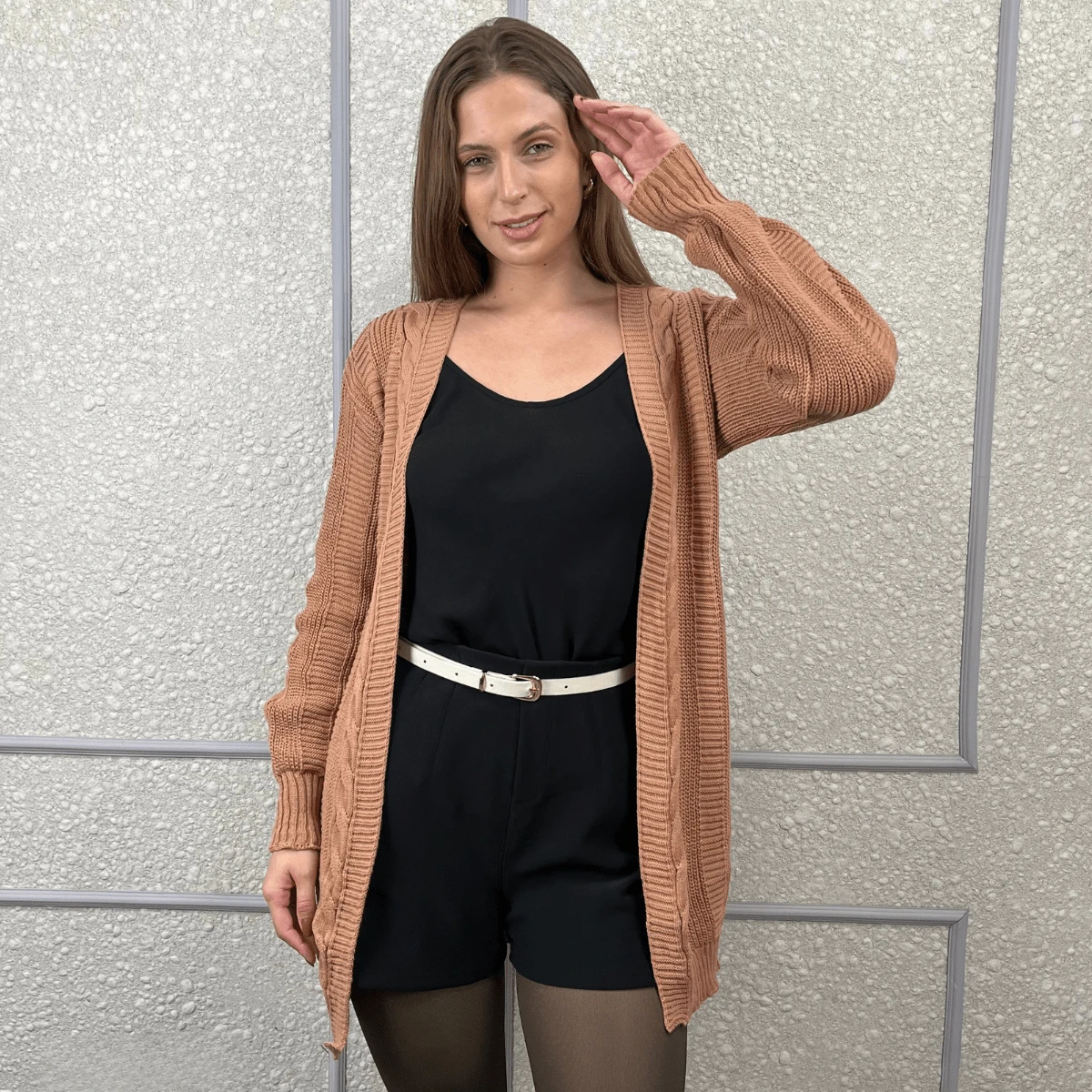 VIA CLOSET Women's Soft Knitted Braided Cardigan Comfortable Winter Coat