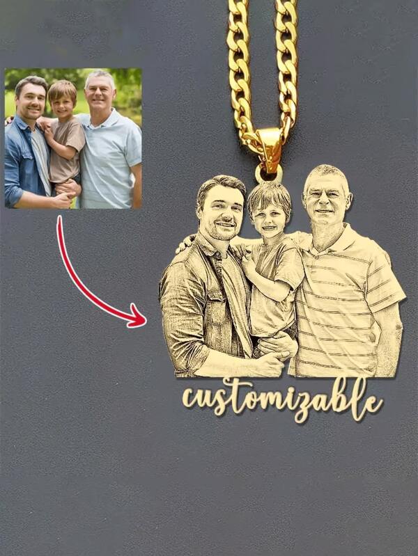 Collar personalizado, collar con colgante con foto y texto grabado personalizados - para niña, parejas, familia. Regalo personalizado del Día de la Madre - Cadena de tono dorado de calidad, joyería conmemorativa de cumpleaños duradera, aniversario, collar personalizado.
