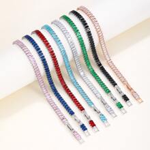 Brazalete de circonita de colores - Joyería elegante y brillante | Brazalete de joyería diaria | Regalo de otoño | Brazalete de mujer | Regalo de joyería para mujer/Regalo de cumpleaños/Joyería de San Valentín/Regalo de Navidad | Suministros para fiestas/Recuerdos/Regalo de graduación