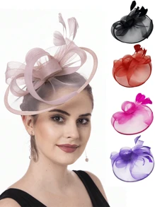 1 Stück Faszinierende Damenhüte für Teegesellschaft, Kentucky Derby Hut der 1950er Jahre mit Federclip, Braut-Hochzeitsparty Vogelkäfig-Schleier Kopfschmuck, Blumen 1920er Jahre Pferderennen Kopfschmuck, Vintage Hut der 50er Jahre, Kostümhut der 1940er Jahre, Pillbox Hut, Damenaccessoires, Mädchen Geburtstag, Muttertag, Halloween, Weihnachtsgeschenk, Schwarz, Rot, Rosa, Dunkelviolett, Mini Hüte, Mini Fascinator, Mini Kappe, Mini Zylinder, Haaraccessoires