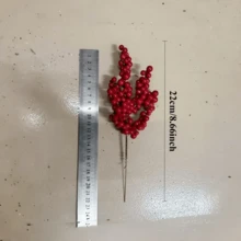 12/24 Packs Of Holiday Red Artificial Berry Branches, 8.66 Feet/22 Cm, Christmas Tree Options, DIY Handicrafts, Wedding And Home Decoration, Holiday Party Supplies Christmas Decorations Room Decor - Multicolor - View 4