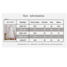 Kids Girl Floral Lace Mesh Long Sleeve Tulle Tutu Princess Dress Wedding Party Evening Formal Pegeant Dance Gown - 白色 - 查看 8