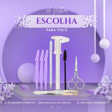 Kit Designer de Sobrancelha com Paquímetro Caneta em Gel Pinça e Navalha