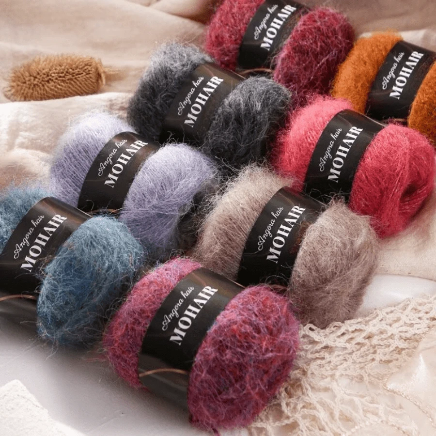 2 球/6 球，25 克/球羊驼毛马海毛混纺纱线