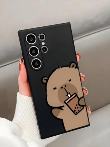 1pc Milk Tea Koala Bear Anti-Drop Anti-Slip Black Phone Case, Compatible With IPhone, Compatible With Honor, Compatible With Redmi, Compatible With Galaxy, And Models,International Version, Not The Domestic Version - Black - View 3