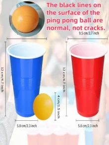 12pcs Beer Pong Set With 12 Cups And 12 Balls, Tabletop And Floor Use, Halloween Decoration Game, Couples Game, Halloween Party Decor, Games > Party Games, Pool Beer Pong, Couples Game Night, Dobble, Card Games, Adult Drinking Games, Family Games, Board Games, Beer Pong, Singles Party Games - Multicolor - View 6