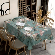 1 块防水防油方形桌布 - 多功能涤纶印花设计，适用于餐饮、派对和家居装饰