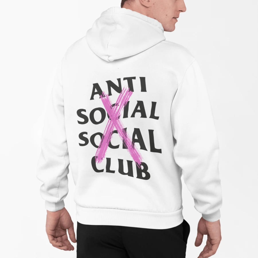 Sudadera Hoodie Anti Social Club Tache Unisex con Capucha - Blanco - Ver 1