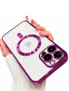 Magsafe Cover Case Luxury Fashion Premium Camera Protection For IPhone 12 13 14 15 16 Normal Plus Pro Max - Hot Pink - View 1