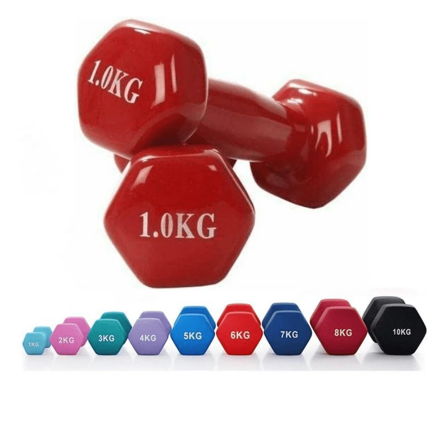 Vinyl Coated Dumbbells Weights Pair Gym Fitness Biceps Muscle Exercise 0.5-6 Kg Dumbbells - 0.5公斤粉紅色 - 查看 1