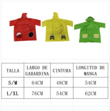 Impermeable diseño para niñas y niños talla s - Rojo - Ver 5