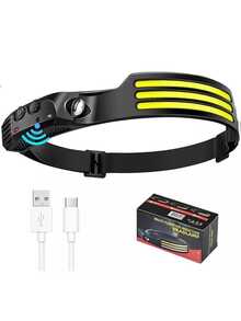 NetHong Waterproof COB LED Motion Sensor Head Torch Headlight USB Rechargeable Headlamp,Ultra-Lightweight Portable Sensor Headlamp, USB Rechargeable Headlamp, Super Bright Night Fishing And Mining Lights, Outdoor Sport, Camping And Fishing Lighting - Black - View 14