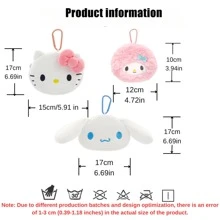 官方 Sanrio 角色毛绒饰品和零钱包系列 - 可爱的 Hello Kitty、Cinnamoroll、My Melody 和 My Sweet Piano 授权毛绒吊坠，配有耐用的金属挂钩 - 可爱的卡哇伊配饰，可用于包、钱包或背包 - 柔软的收藏毛绒玩具和钱包，适合日常使用或展示 - 彩色 - 查看 4