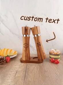 Customizable Personalized Wooden Salt & Pepper Grinder, Solid Wood Grinder, Kitchen Gift, Personalized Small Rosewood Salt & Pepper Mill, Gift, Practical Kitchen Tool, Useful Item, Thanksgiving/Labor Day Gift, Unique Creative - Primary Color - View 2