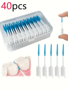 100/40/20/1 Stück Zahnseide Bürste, Interdentalbürste, Mini Zahnseide Bürste, Zahnpickelbürste mit weichem Gummi, Mundpflegebürste, nicht schädlich für Zahnfleisch und Zahnschmelz, tragbar, geeignet für Essen und Dating zur Mundhygiene