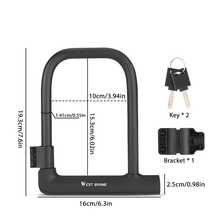 Bicycle U-Shaped Lock Anti-Theft Lock Electric Bike Lock Mountain Bike Lock Riding Equipment 2 Keys - Black - View 9