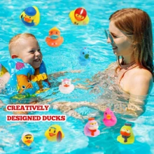 25/50 件可爱橡皮鸭儿童洗澡玩具 - 有趣的水上游乐玩具，非常适合朋友礼物、派对或周年庆典、浴缸玩具 - 彩色 - 查看 7