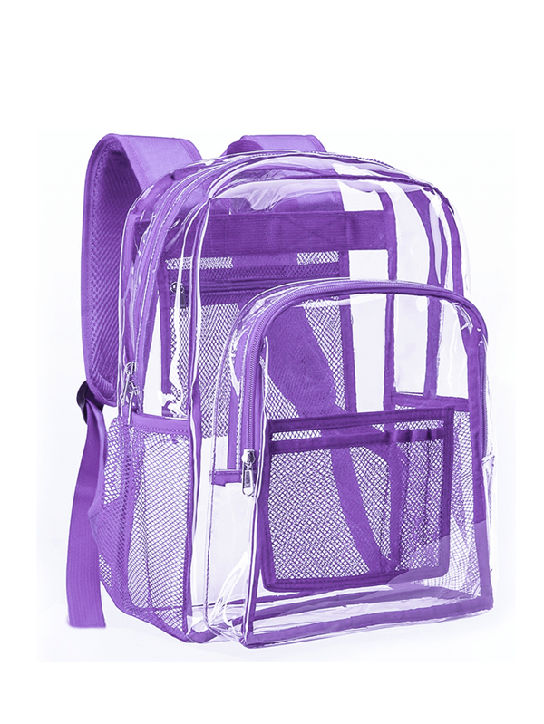 Mochila transparente de una pieza, bolsa transparente unisex, bolsa transparente para la escuela, bolsa transparente para actividades musicales y deportivas, mochila transparente resistente - Mochila transparente de PVC, apta para universidad, lugar de trabajo, mochila transparente resistente, mochila transparente para la escuela, bolsa escolar transparente, mochila transparente grande, apta para el campo deportivo y el lugar de trabajo.