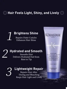 Kérastase BLOND ABSOLU CICAFLASH 护发素 75ml，修复受损发质，深层补水，抚平毛鳞片，增强光泽，从发根到发梢柔顺秀发，轻盈修护染后及干枯发质，蕴含透明质酸和雪花莲提取物，提亮发色，恢复柔软度，清新花果香，强效保湿，持久亮泽，奢华护发体验，修复受损发丝，恢复光泽。 - 護髮素 - 查看 4