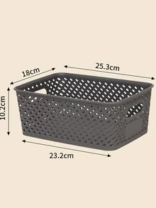 6/4/2Pcs Stackable Plastic Storage Boxes With LIDS - Durable Grey Organization Baskets, Suitable For Home, Office And Classroom - Multi-Functional Shelf Boxes, Home Organizing, Stackable Boxes - màu đen - Xem 6