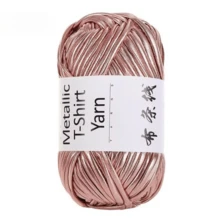 100g/300g New Metallic Color Fabric Strips, Shiny Thick Knitted Faux Leather For DIY Bags, Silver Thread, Crochet Bags, Crochet Pads, Craft Yarn - Multicolor-1pcs - View 13