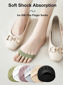 2 Piezas/4 Piezas Almohadillas metatarsiana para mujeres y hombres, almohadillas blandas para la parte delantera del pie, reutilizables, transpirables, medias invisibles para primavera y verano. Almohadillas para los cinco dedos de los pies de la mujer para tacones altos, cómodos semiinsertos para el cuidado de los pies, calcetines con insertos antideslizantes para los dedos de los pies, para sandalias, medias de media longitud para mujeres, almohadillas para la parte delantera del pie, calcetines con los dedos expuestos, calcetines de cinco dedos antideslizantes, exterior, tacones, viaje, accesorios de viaje