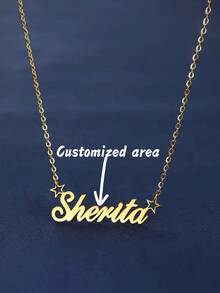 A Fashionable And Minimalist Hollow-Out Five-Pointed Star Necklace, A Custom Name Necklace, A Custom Necklace, The Best Gift For The Start Of School, Back To School, Vacation, And Travel. - Multicolor - View 1