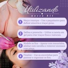 Kit Designer de Sobrancelha com Paquímetro Caneta em Gel Pinça e Navalha