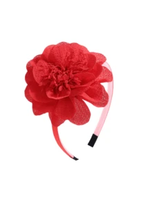 1 件纯色雪纺花头带，手工花发带镂空发饰，适合表演、派对、朋友聚会、女孩花发饰