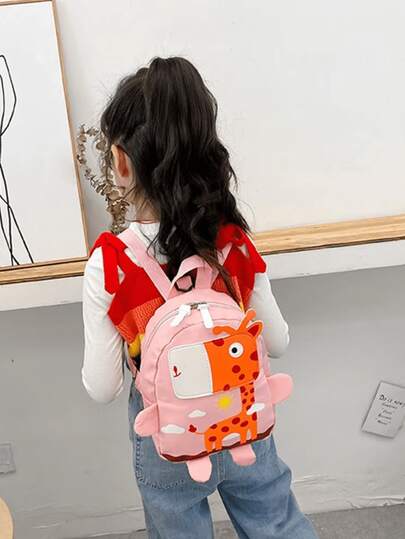 Mochila Infantil Girafa Anti-Perda Para Jardim De Infância