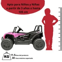 Joykoo Montable Electrico para Niños UVT-001 Luz y Sonido Control Remoto Conexión USB y Bluetooth 12v - Rosa - Ver 6