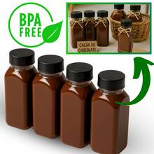 10 PET Bottles 200ml / 300ml With Lid For Juices And Sugar Cane Juice Direct From The Factory - màu đen - Xem 5