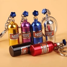 1pc Car Keychain, Nos Nitrous Oxide Bottle Shaped Keychain - Blue - View 7