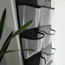网状淋浴架，带 3 个口袋的悬挂式浴室储物收纳袋，适用于宿舍、房车、毛巾、袜子、内衣、小物品（黑灰色）返校学校储物袋大学收纳袋 - 彩色 - 查看 5
