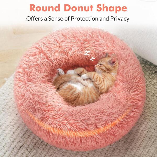 1 pezzo Letto per Cani, Letto per Gatti da Interni, Letto per Gatti da Interni, Lavabile in Lavatrice, Morbido e Rotondo Letto per Animali Domestici, Design Antiscivolo, Cuscino Morbido e Soffice a Forma di Ciambella che Porta un Senso di Relax, Adatto per Cani e Gatti di Piccola Taglia.