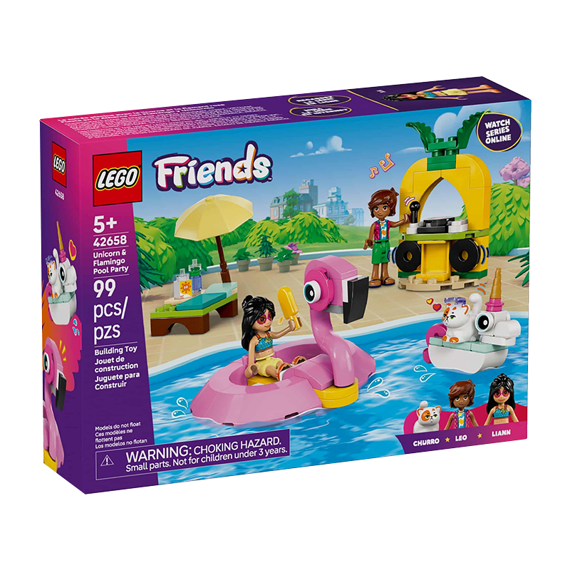 Fiesta en la piscina con temática de unicornio y flamenco 42658