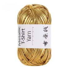 100g/300g New Metallic Color Fabric Strips, Shiny Thick Knitted Faux Leather For DIY Bags, Silver Thread, Crochet Bags, Crochet Pads, Craft Yarn - Multicolor-1pcs - View 22