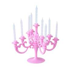 1 pieza. Candelero de plástico en forma de vela con vela a juego en color rosa/dorado/plateado/bronce, decoración de pastel, soporte de vela retro para decoración de cumpleaños, apto para San Valentín, bodas, regreso a clases, Día de la Madre, celebraciones festivas, fiestas de cumpleaños