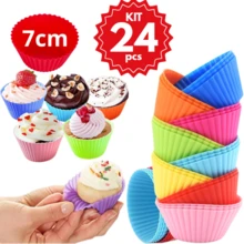 Cupcake Mini Muffin Baking Molds Kit 24 - 彩色 - 查看 9