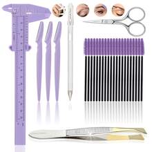 Kit Designer de Sobrancelha com Paquímetro Caneta em Gel Pinça e Navalha