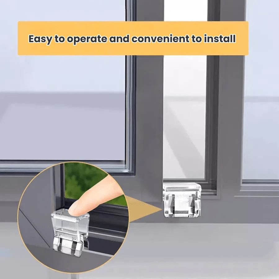 4/6/10安全防护窗锁 - 无需钻孔，防夹，门窗滑动限位器，可移动 - 彩色 - 查看 1