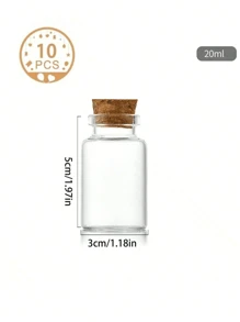 6/10 Stücke tragbare Mini Flaschenaufbewahrung, praktische korkverschlossene Gläser, hochdicht kompakte Glasflaschen