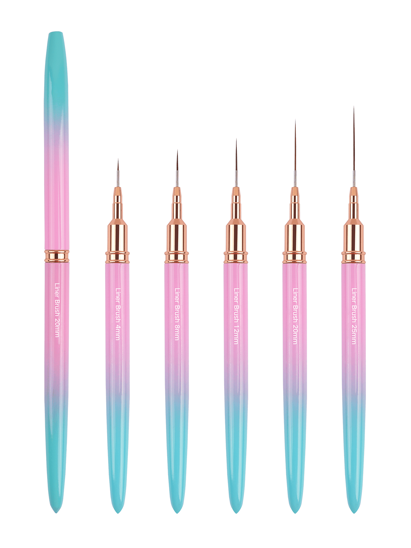 Nail Drawing Pen Set,5 PCS Metal Handle Nail Art Pen Brush,Nail Design Brush,Painting Drawing Liner Nail Tools,For Home Use And Professional Nail Salon