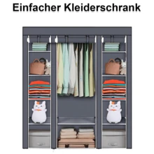 Lislark Kleiderschrank Stoffschrank Faltschrank Stoffkleiderschrank 12Fächern 150 * 45 * 175cm - Grau - Übersicht 2