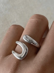 1 件 18K 镀金不锈钢可调节双色戒指，适合日常穿着、波西米亚风格、礼物、夏季海滩度假、情人节