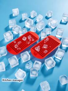 1 个小方形 160 格硅胶冰格，具有良好的耐寒性和耐用性，冰模，布丁模，适用于家庭、酒吧等场所，使用方便。 - 彩色 - 查看 8