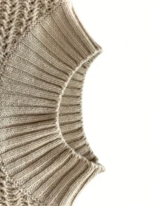 Top tejido de cuello alto, camiseta casual con aberturas laterales, ropa de mujer